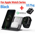 3 in 1 Wireless Charger For Apple Samsung Galaxy Watch 6 5 Pro S24 S23 S22 Fast Charging Station Alarm Clock Phone Charger Stand