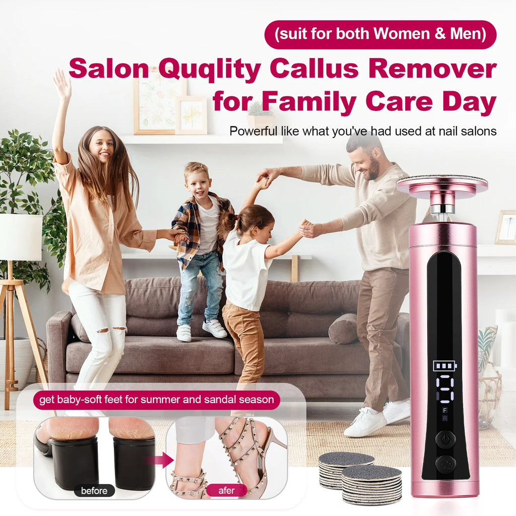 USB Rechargeable 2 in 1 Electric Foot Callus Remover Nail Grinder 9 Gear Pedicure Foot File Dead Skin Remover Foot Hand Care Beauty Tool