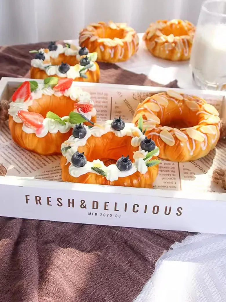 Simulation Fruit Cake Fake Food Model Decoration Bread Baking Photography Props Ornaments Window Display Home Decor