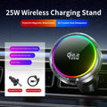 Air Cooling Car qi2 25W Magnetic Wireless Charger RGB Light  Phone Holder For Magsafe iPhone 17 16 15 14 13 12 Fast Charging