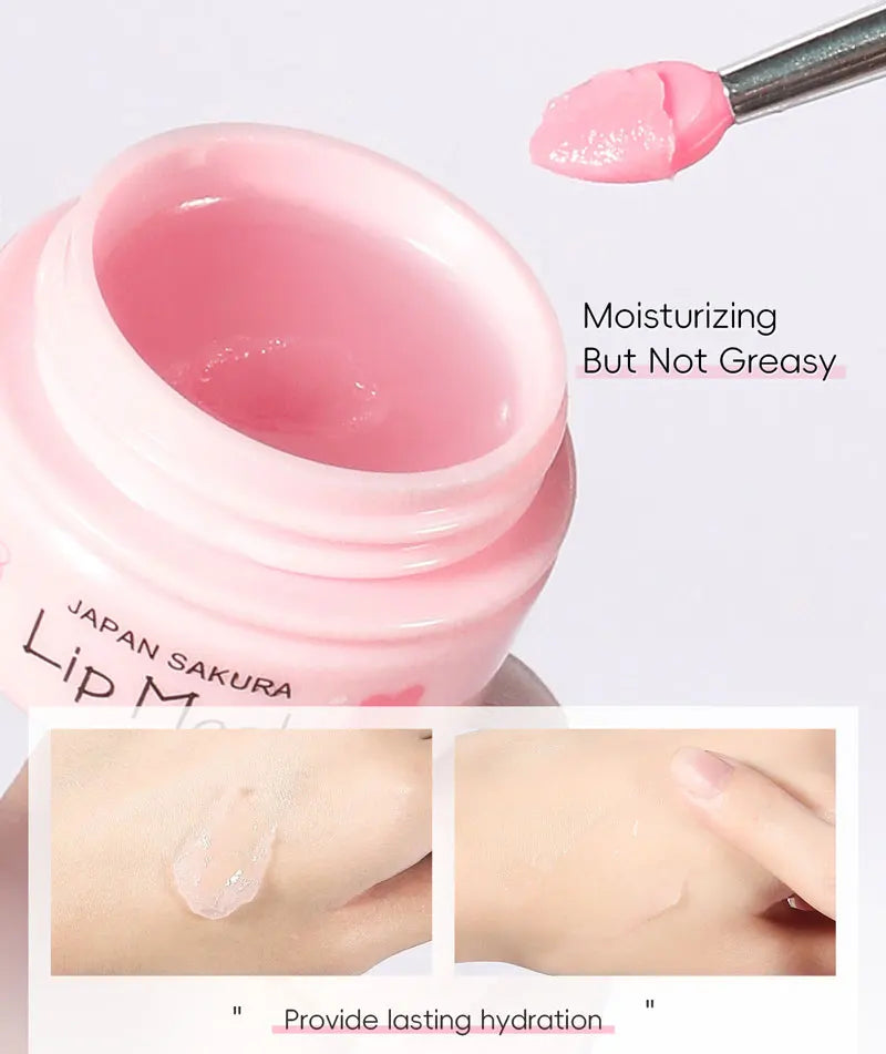 8g LAIKOU Sakura Lip Sleeping Mask Hydrating Moisture Nutriousing Wrinkle Smoothing Dryness Lip Mask Korean Cosmetics Skin Care