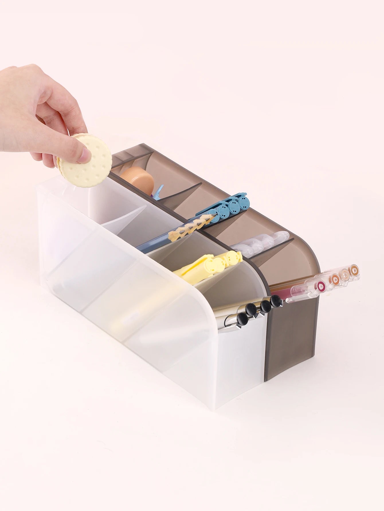 1pc PP Desk organizer	Large Capacity desk accessories Office school Stationery pen holder Basic desk ornament Pencil Holder