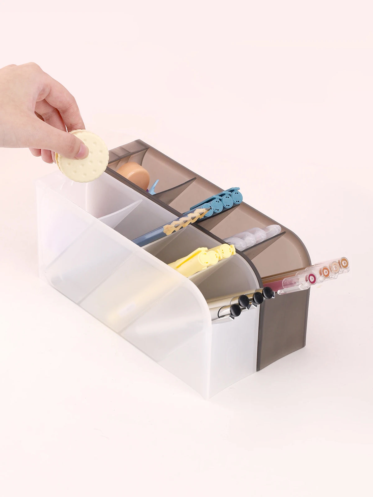 1pc PP Desk organizer	Large Capacity desk accessories Office school Stationery pen holder Basic desk ornament Pencil Holder