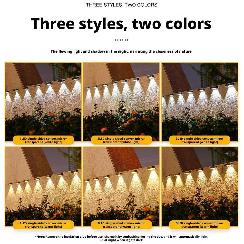Outdoor Solar Wall Light Waterproof Warm White LED For