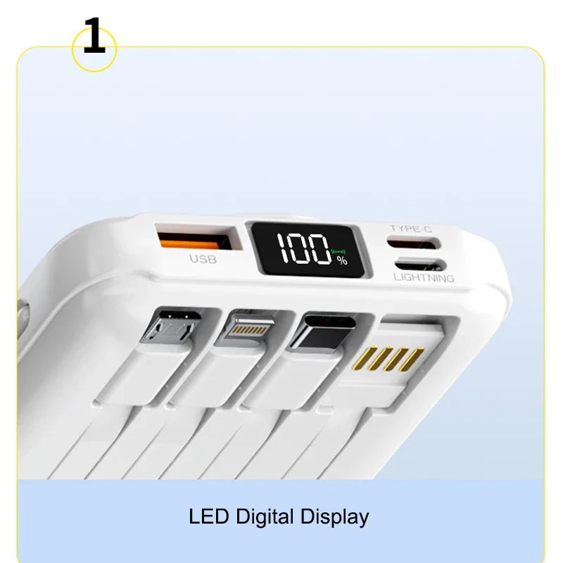 PD 22.5W Fast Charging Power Bank 20000mAh Magnetic Wireless Charger for iPhone 15 14 Samsung Xiaomi Powerbank Built USB C Cable