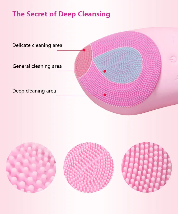 Mini Electric Face Washer Cleanser Silicone Facial Cleanser Waterproof
