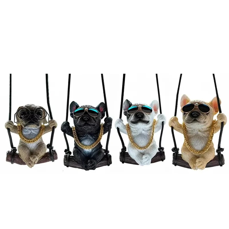 Resin Bulldog Auto Rearview Mirror Ornament Car Interior Decoration