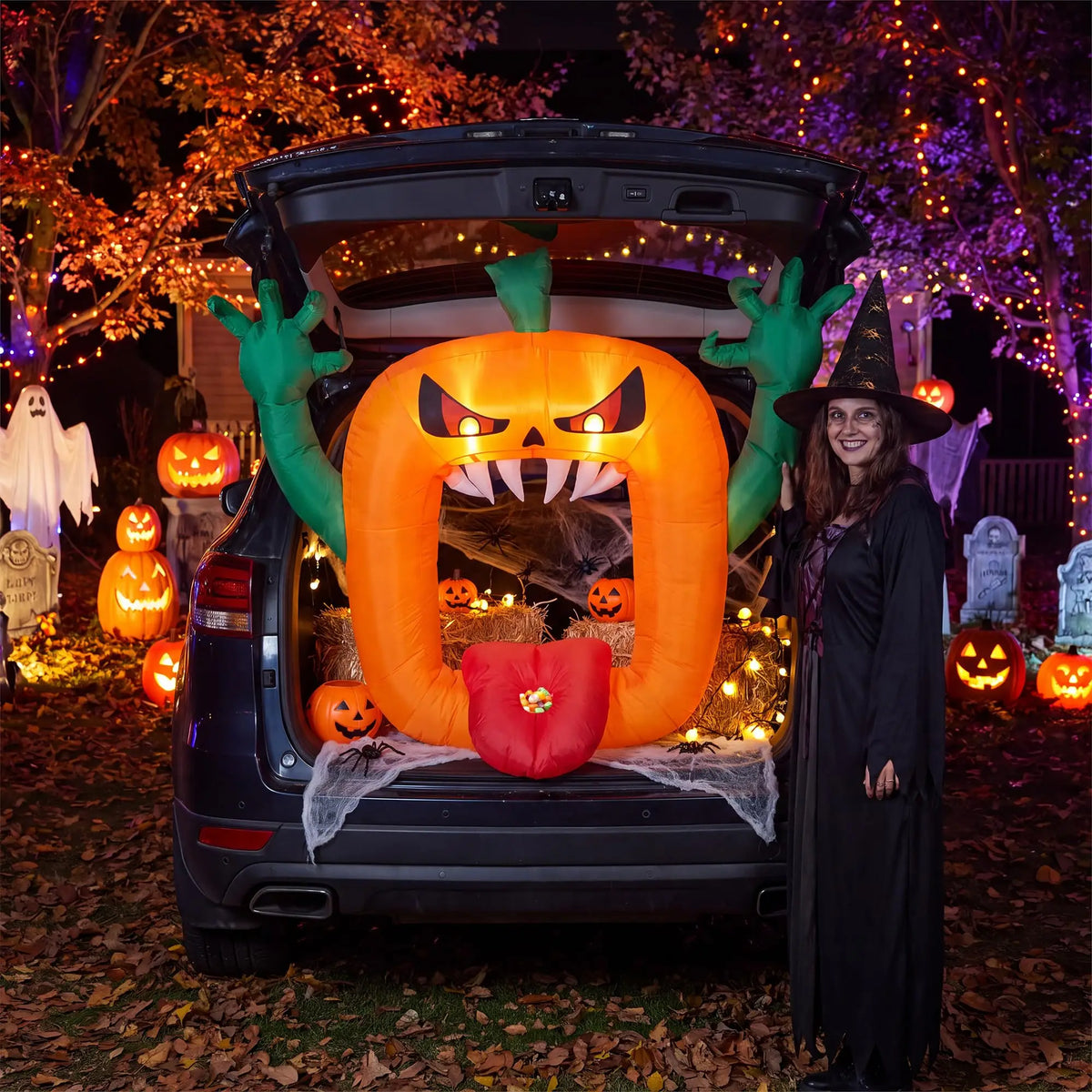 6FT Inflatable Pumpkin Trunk-or-Treat Decor