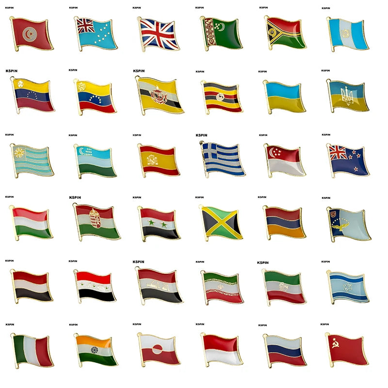 10pcs a lot   Flag Laple Pin Badge Brooch Cambodia Canada Czech Rep. Zimbabwe Kuwait Croatia Kenya Kazakhstan Haiti