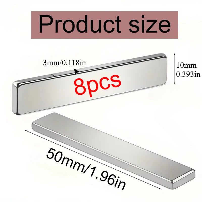 40x10x3/50x10x3/60x10x3mm strong rectangular magnet, suitable for whiteboards, nail art, warehouses, photo walls, cameras, DIY