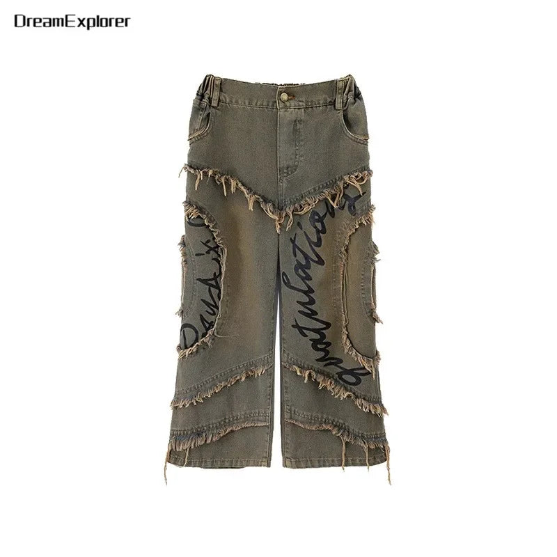 Boys Wasteland Punk Street Dance Sweatshirt Jeans Pants Girls Hip Hop Clothes Sets Kids Jazz Stage Costumes Children Streetwear