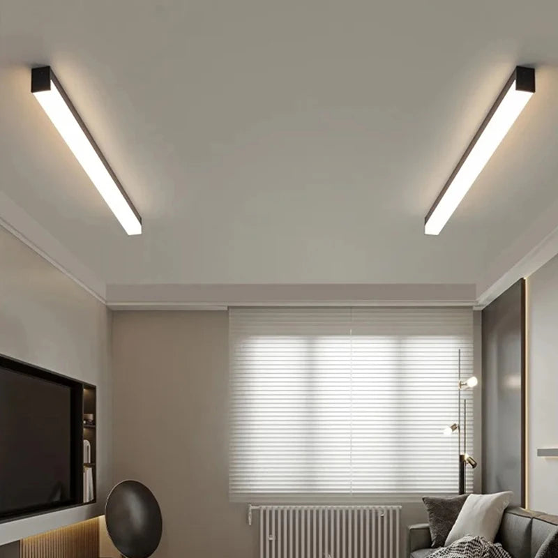Modern LED Living Room Long Ceiling Light, Hallway Balcony, Bedroom Three Sided Illuminated Ceiling Light, Home Decoration Light
