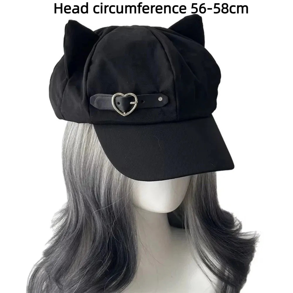Y2K Cat Ears Lolita Beret Hat Harajuku-Inspired Gothic Steampunk