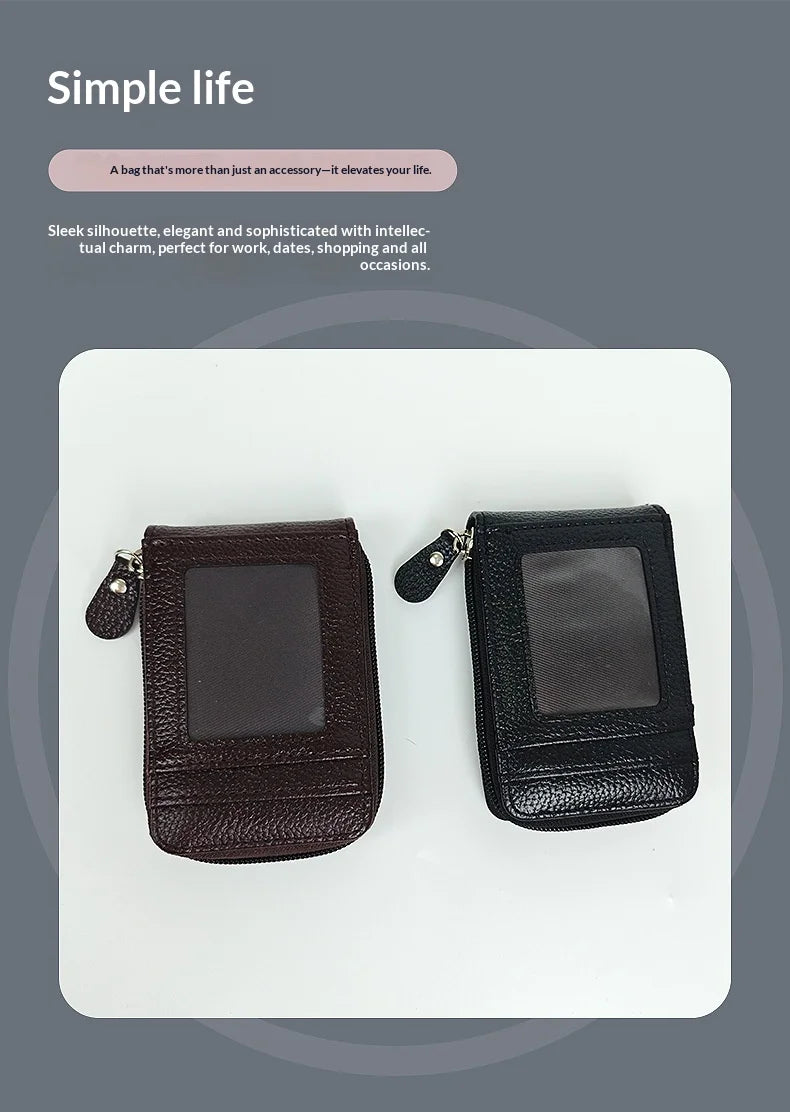 RFID Blocking Leather Wallet for Men Women, 12 Card Slot Accordion ID Driver License Holder, Thin Minimalist Credit Card Organiz