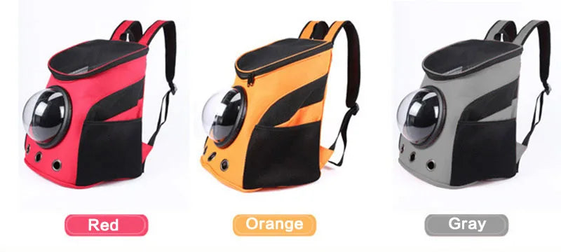 Fat Cat Backpack Carrier Denim Pet Backpack with Space Capsule Bubble for Small Medium Cats Puppy Dog Backpack for Travel Hiking