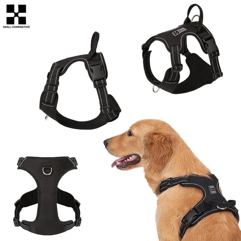 Small Combination Dog Harness No Pull Reflective Pet Dog Chest