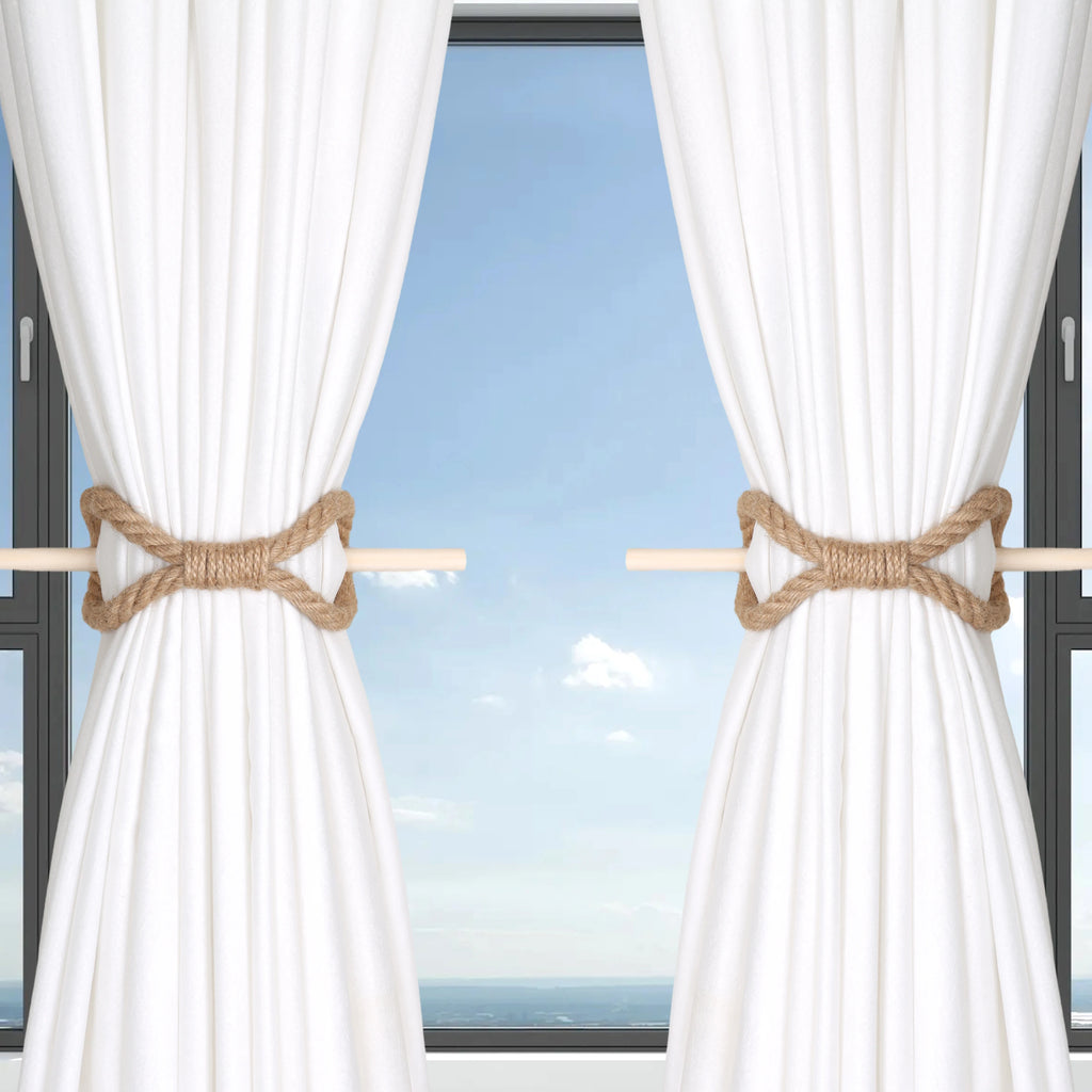1pc Solid Wooden Stick, Simple Curtain Binding Rope, Curtain Tieback, Curtain Buckle Curtain Holdback For Room Decor home decor