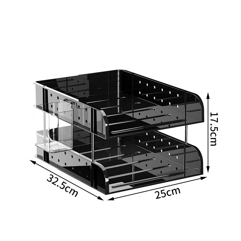 File Organizer Desktop File Storage Clear Transparent Multi-layer Stackable Rack Office Desk Organizer for Home or Office Use