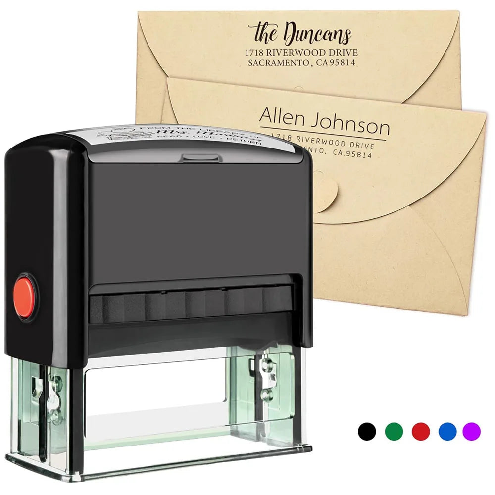 Custom Self-Inking Stamp Customized LOGO Self-Inking Business Address Wax Seal Name Letter Handicrafts Personalize Rubber Stamps