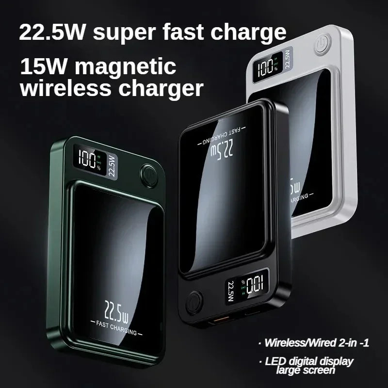 10000mah Portable Macsafe Magnetic Power Bank Fast Wireless Charger For iphone 12 13 14 Pro Max External Auxiliary Battery Pack