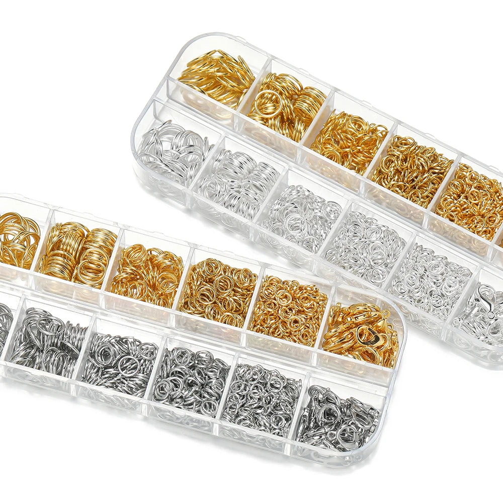 1Box Jewelry Findings Kits Zinc Alloy Open Jump Rings
