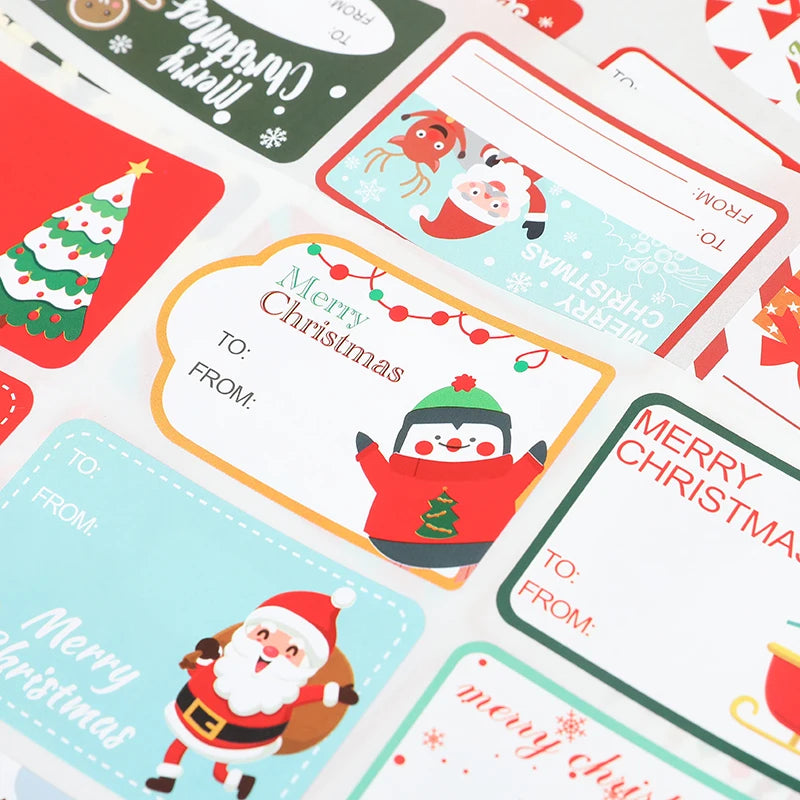 90pcs/10sheets Christmas Stickers,Writeable "To/From" Labels For Christmas Gifts,Envelope Sealing, Party Favors Decor,Diy Crafts