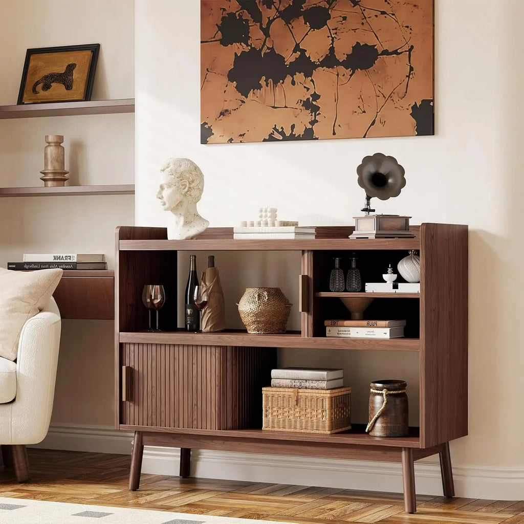 Modern Electric Buffet Cabinet With Outlet, 44-Inch