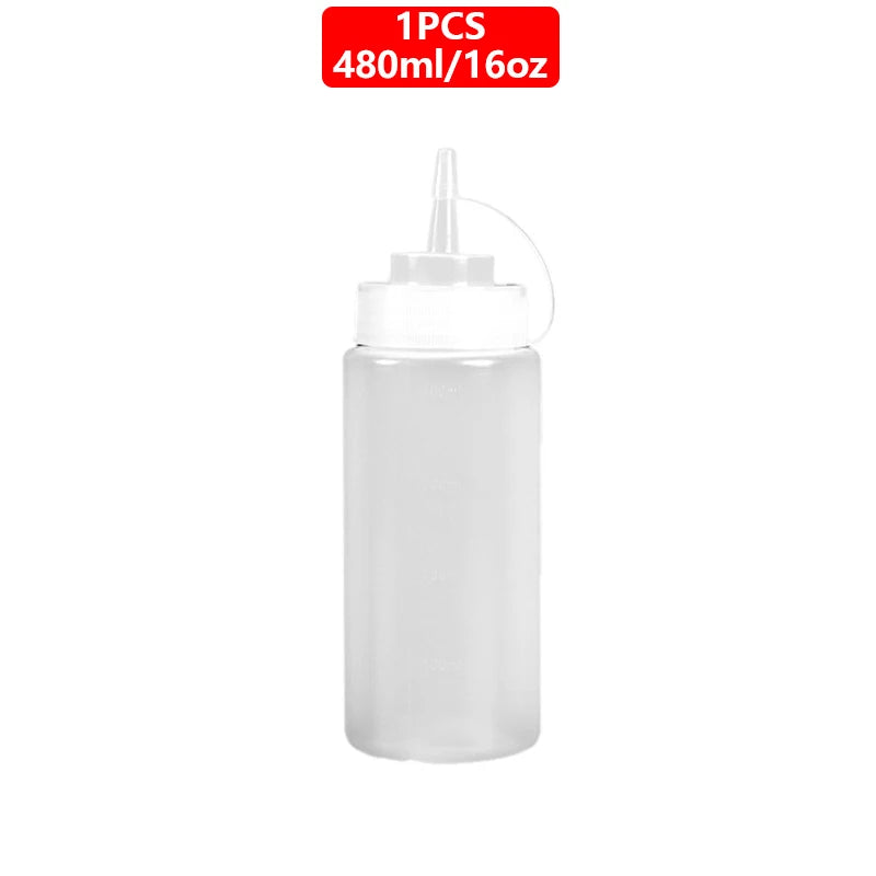 Large Squeeze  Condiment Squeeze Bottles Hot Sauces Olive Oil Bottles Ketchup Mustard Dispensers Kitchen Accessories Gadgets