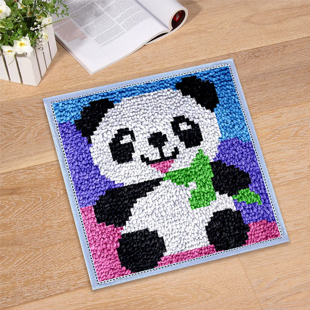 DIY Carpet Embroidery Set with Printed Pattern Cartoon Latch Hook Rug Kits for Adults Beginners Kids Crochet Needlework Crafts