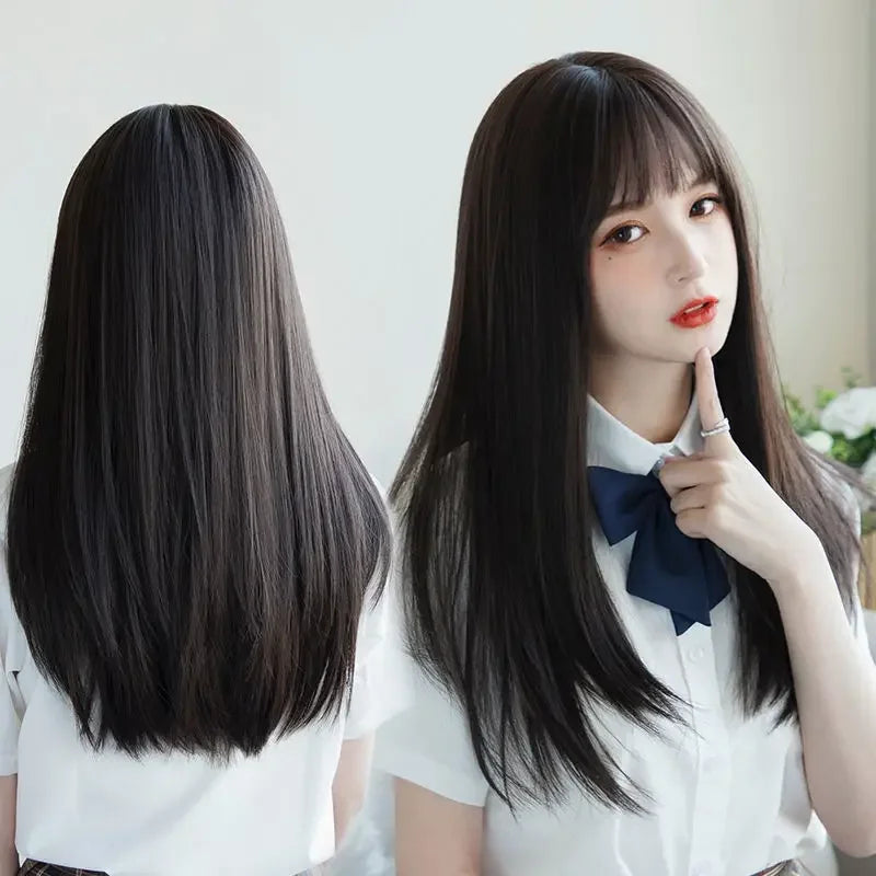 Hair Extensions Synthetic Cute JK Girl Cosplay Air Bangs Wig