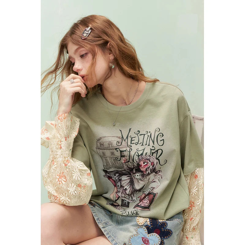 ELFSACK Fake Two Piece T Shirt
