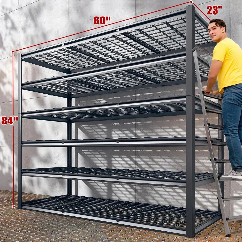 Heavy Duty 6 Tier Metal Garage Shelving Unit 60