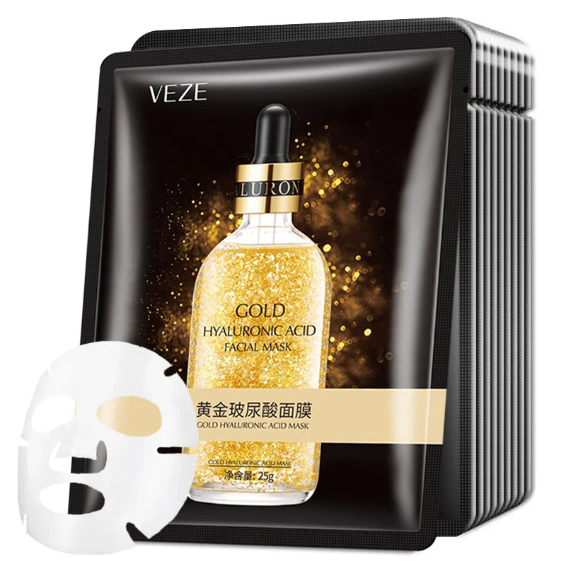 24K Gold Hyaluronic Acid Face Mask Firming Moisturizing Hydrating