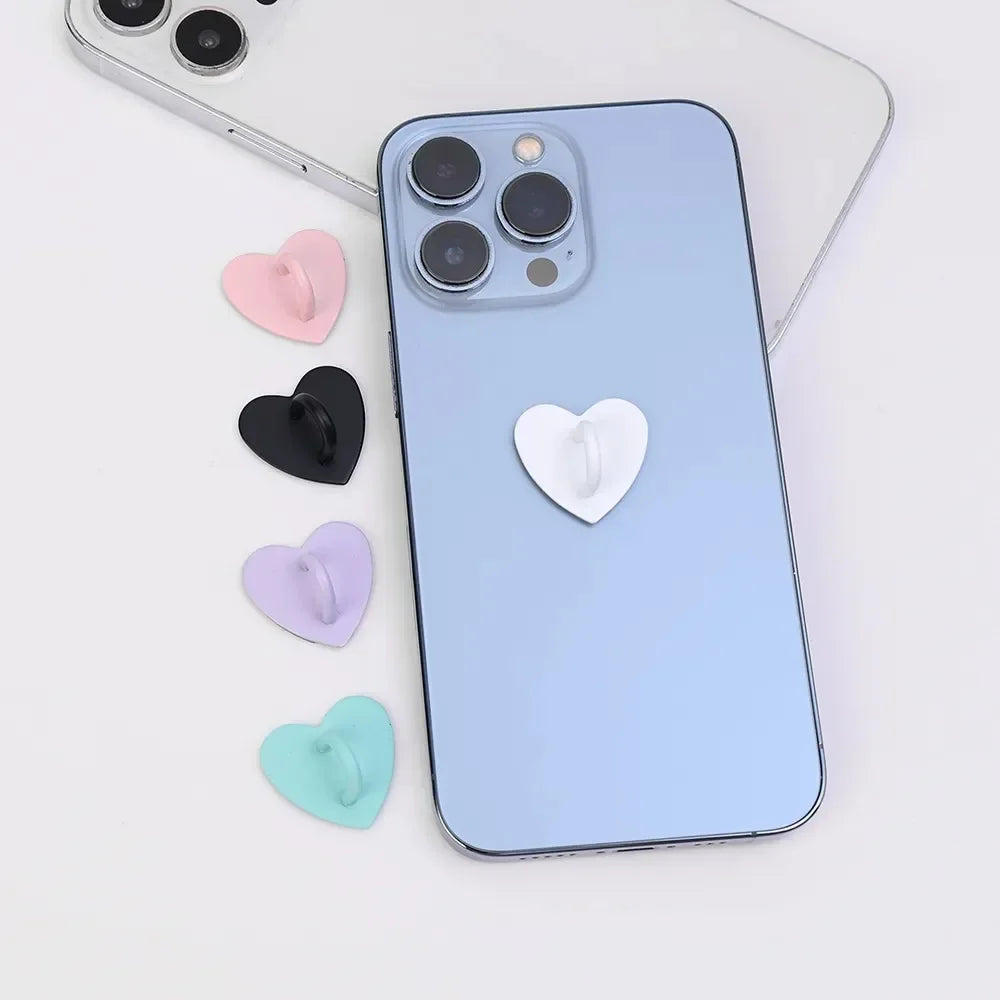Adhesive Metal Heart Phone Charm Holder Mobile Phone Case