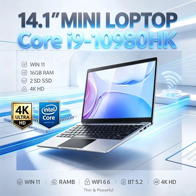 14.1" Ultra Slim Laptop Intel I9-10980HK Win11 Pro 16GB