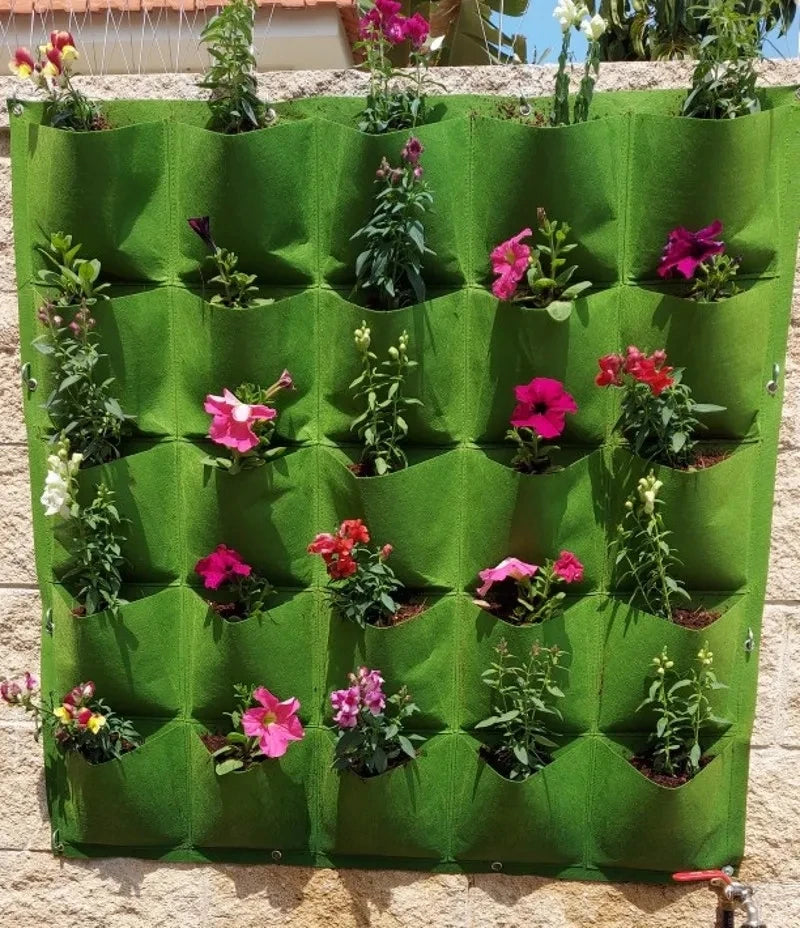 Multiple Pockets Planting Bags Garden Planter Vertical Suculentas Plant Pot Wall Hanging Planting Bags Home Decor Accessories