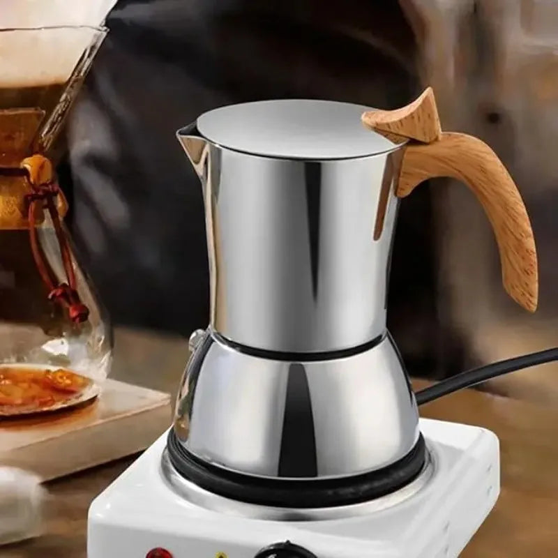 Stainless Steel Moka Pot Stovetop Espresso Maker Espresso Italian Coffee Percolator Make for Home Office Coffee Shop Camping Use