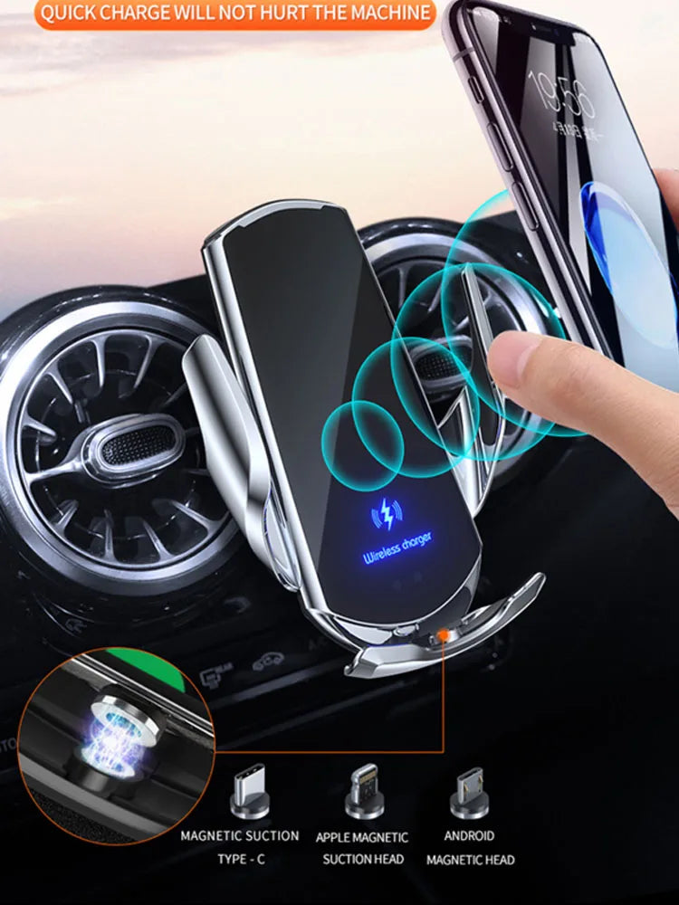 Car Mobile Phone Holder For Volkswagen ID.4 ID.5 2024 2025 12.9" Screen Mount MagSafe Bracket Wireless Charger Stand Accessories