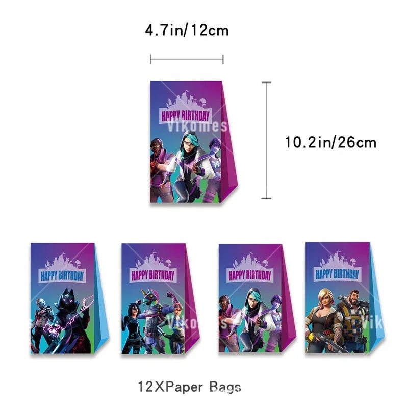 Fortnite Balloons Shooting Game Ballons Boy Girl Happy Birthday Banner Party Decoration Alpaca Llama Tableware Cake Topper Toy