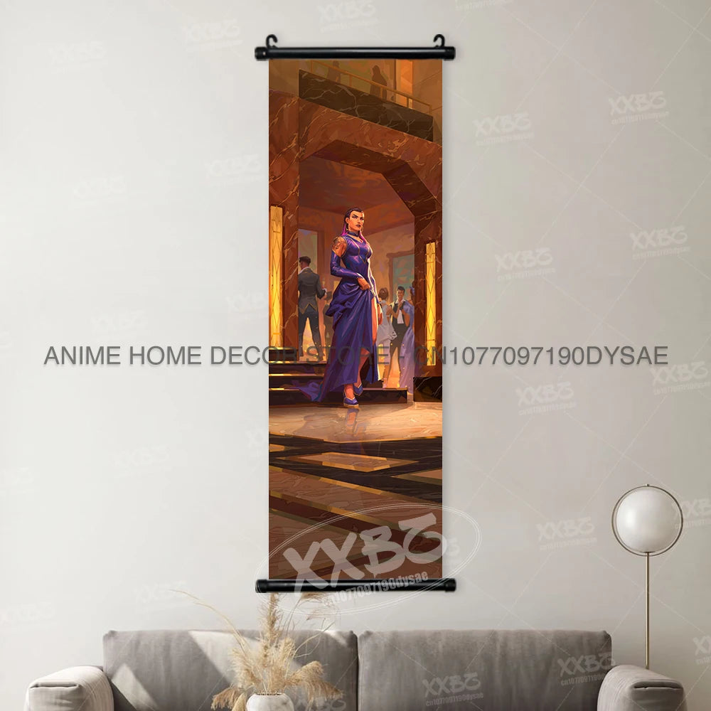 Valorant Posters Harbor Decorative Painting Astra Scrolls Picture Omen Home Decor Brimstone Home Decor Viper Wall Art Jett Mural