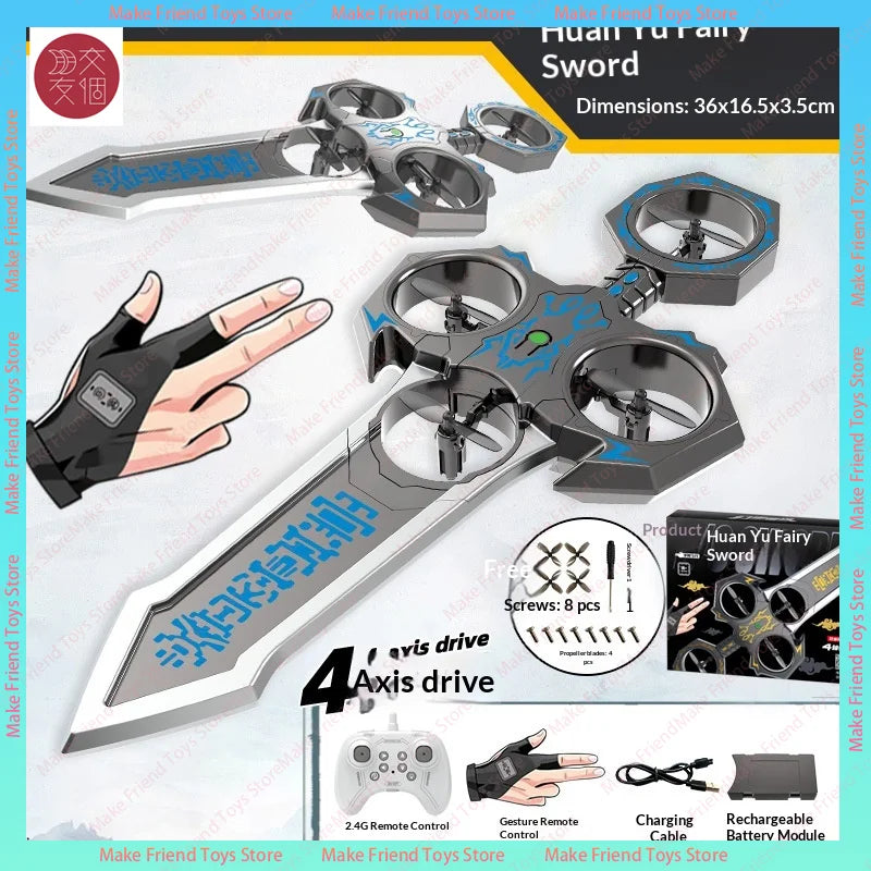 73cm 36cm Rc Flying Sword Drone With Gesture Control
