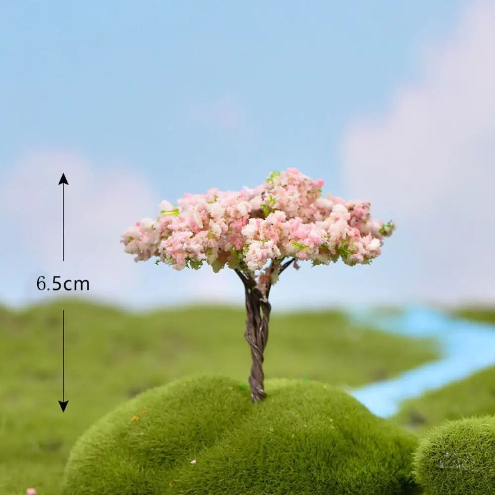Durable Plastic Sakura Miniatures Rural Style Model Simulation Trees Landscape Vivid Micro Landscape