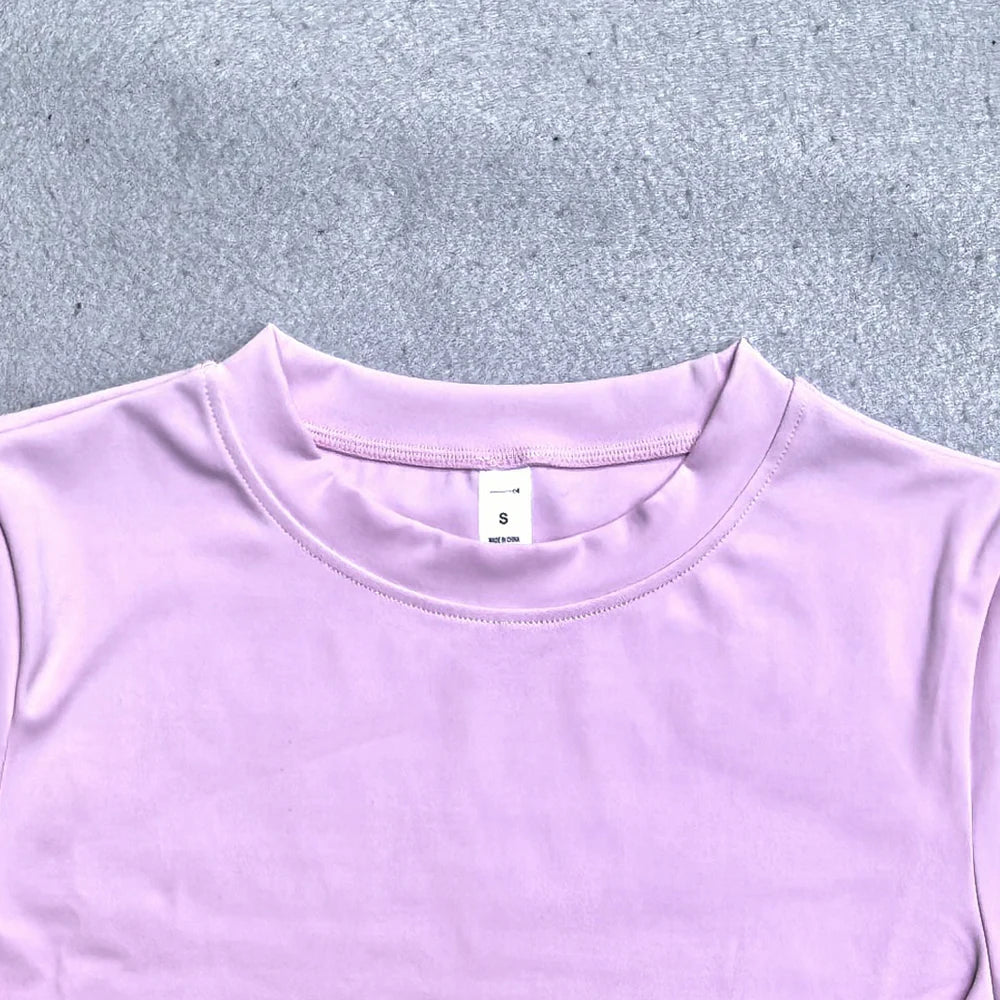 Summer Short Sleeve Yoga Top Women Workout Gym Crop Top Slim Fit