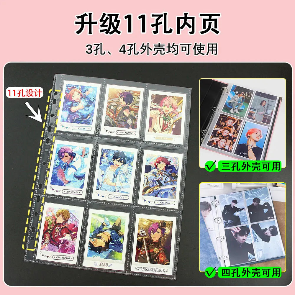 10Pcs A4 Double Sided Photo Sleeves Pages -Thick Clear Photo Album Inserts For Trading Cards, Postcards, Polaroids, Laser Ticket