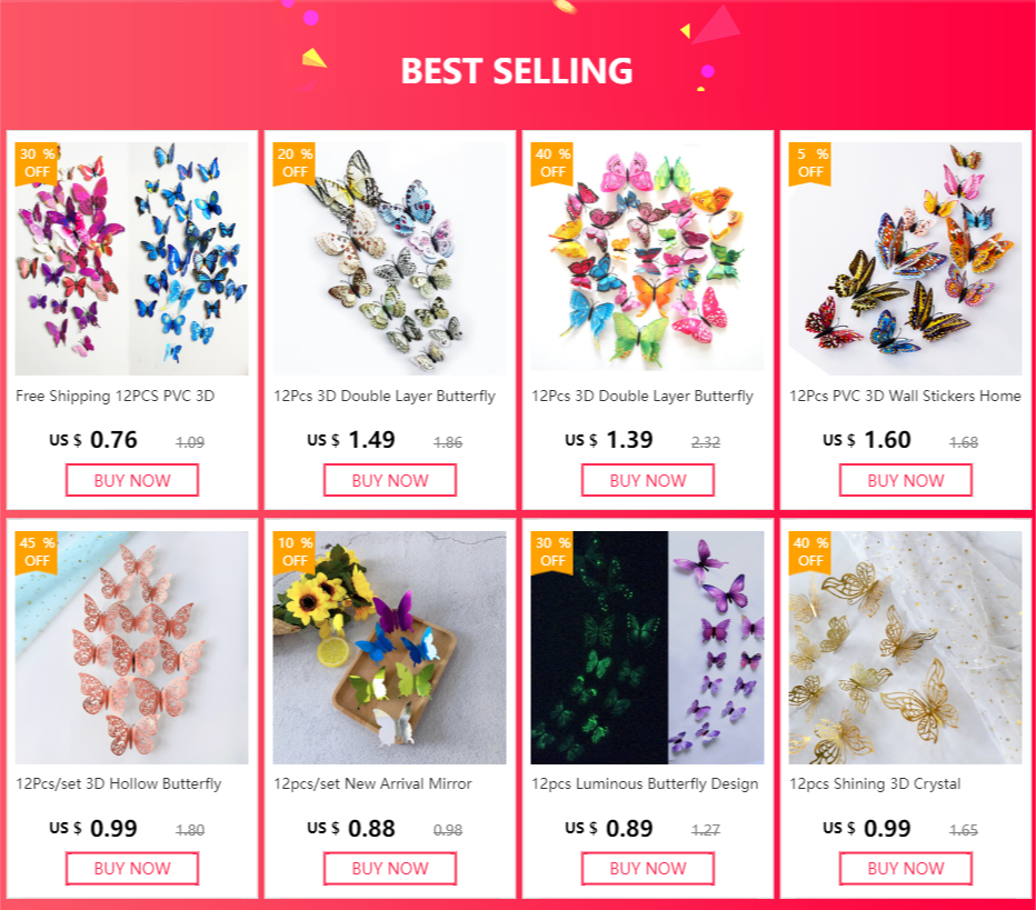 12Pcs 3D Double Layer Butterfly Wall Sticker on The Wall for Home Decor DIY Butterflies Fridge Magnet Stickers Room Decoration