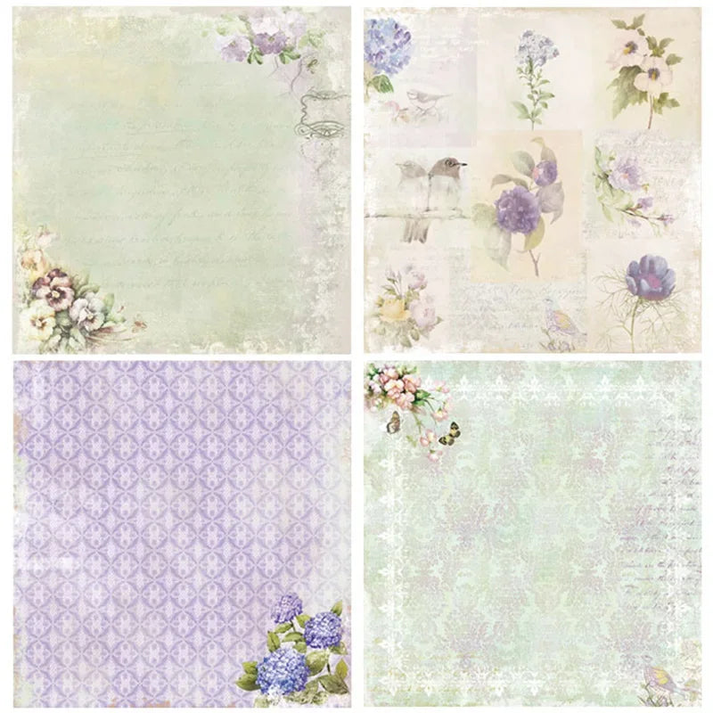 6x6 Scrapbooking Paper Pad  6/12 Sheets Floral Pattern Decorative Paper For Journaling Collage DIY Crafts