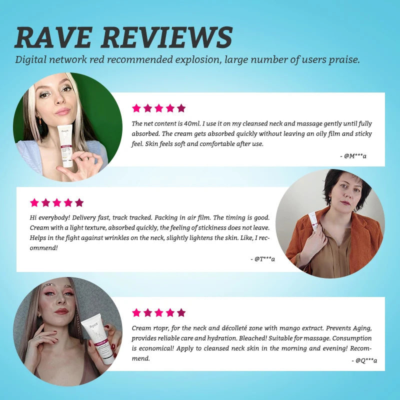 RtopR Neck Firming Wrinkle Remover Cream Rejuvenation Firming Skin Whitening Moisturizing Shape Beauty Neck Skin Care Products