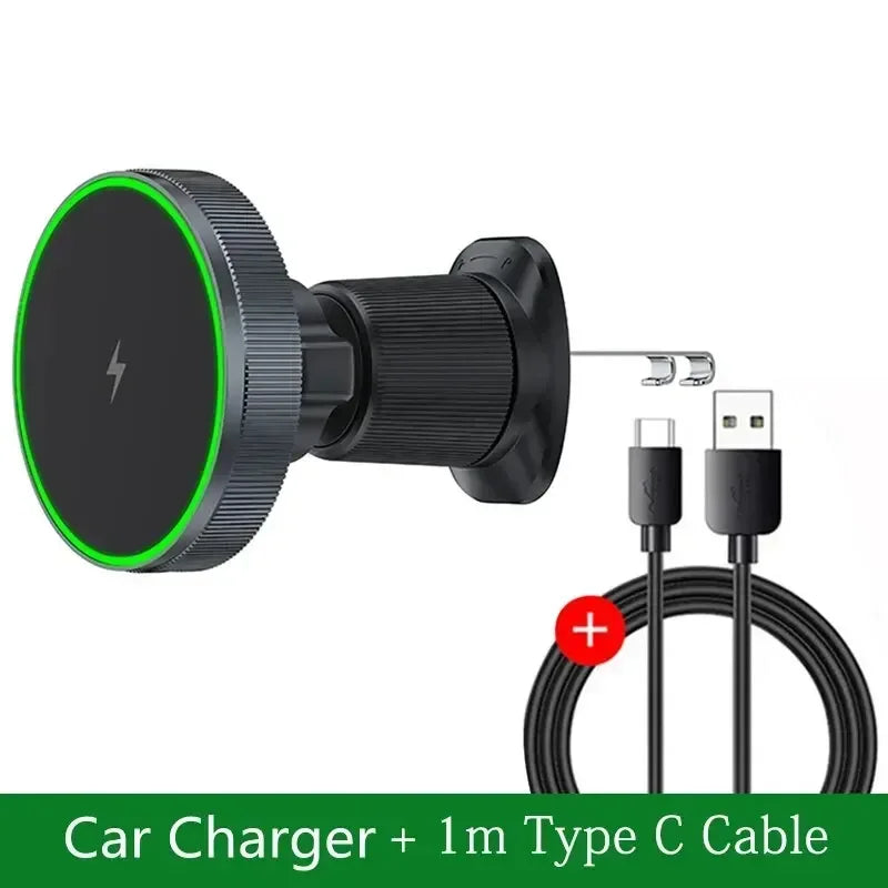 Magnetic Car Wireless Charger Stand Bracket Magnet Car Phone Holder Mount Fast Charging Station for iPhone 15 14 13 12 Pro Max