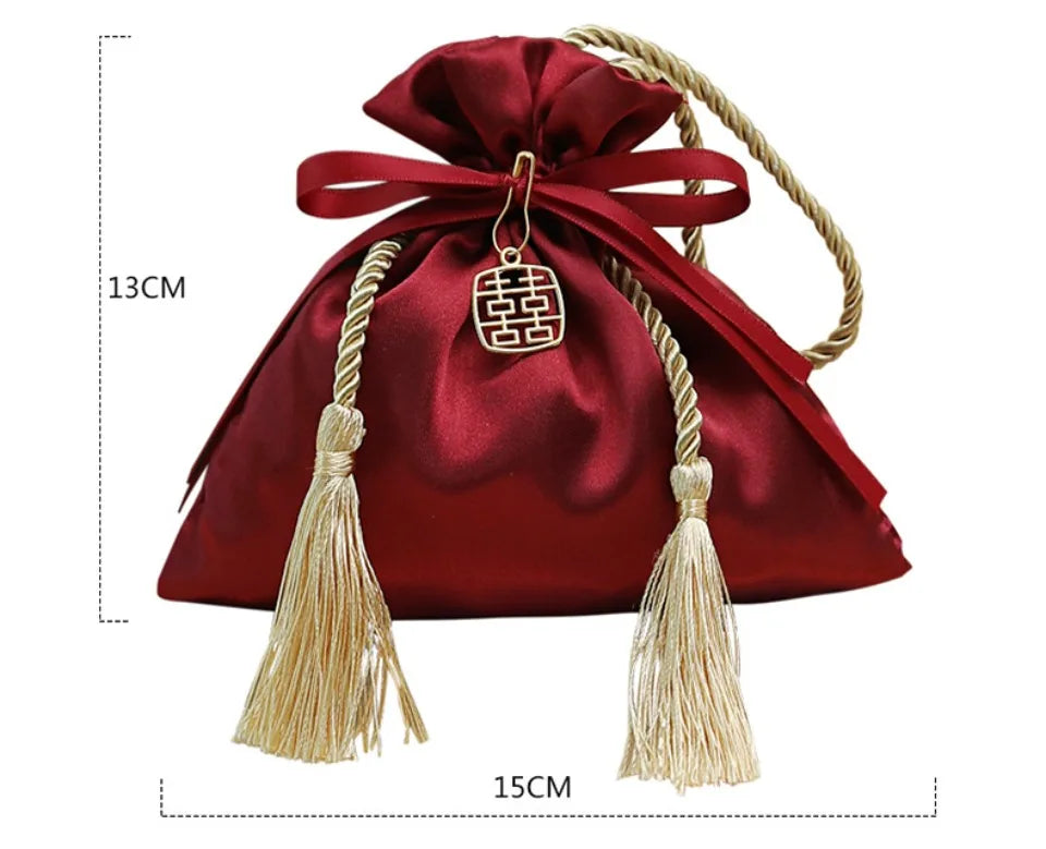 10/30/50 Pcs Luxury Packing Drawstring Velvet Pouch Sachet Gift Bag For Wedding Candy Boxes With Pearl String Decor Favors Bags