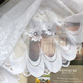 1pc White Lace Sheer Curtains Dining Room Kitchen Cafe Voile Valance Short Curtain Window Treatment Door Curtain Drapes